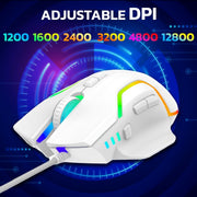 ANT ESPORTS GM320 RGB WIRED OPTICAL GAMING MOUSE - WHITE - SWIFT PERIPHERALS1093525