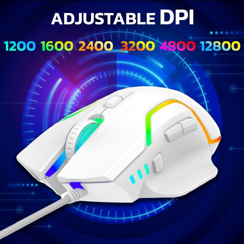 ANT ESPORTS GM320 RGB WIRED OPTICAL GAMING MOUSE - WHITE - SWIFT PERIPHERALS1093525