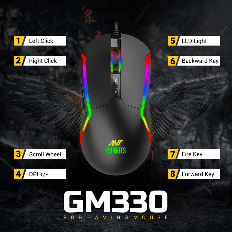 ANT ESPORTS GM330 WIRED - GAMING MOUSE - SWIFT PERIPHERALSAEPP0070