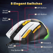 ANT ESPORTS GM333 RGB WIRED HIGH END OPTICAL ERGONOMIC GAMING MOUSE BLACK/GREY/YELLOW - SWIFT PERIPHERALSAEPP0242