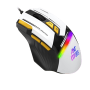 ANT ESPORTS GM333 RGB WIRED HIGH END OPTICAL ERGONOMIC GAMING MOUSE BLACK/GREY/YELLOW - SWIFT PERIPHERALSAEPP0242