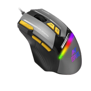 ANT ESPORTS GM333 WIRED OPTICAL ERGONOMIC DESIGN GAMING MOUSE BLACK/YELLOW/WHITE - SWIFT PERIPHERALSAEPP0240