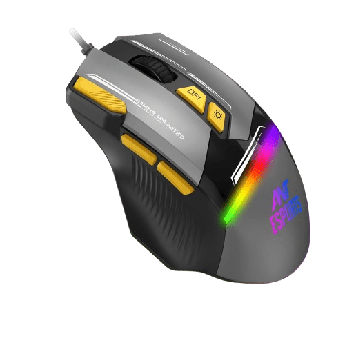 ANT ESPORTS GM333 WIRED OPTICAL ERGONOMIC DESIGN GAMING MOUSE BLACK/YELLOW/WHITE - SWIFT PERIPHERALSAEPP0240
