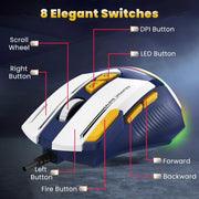 ANT ESPORTS GM333 WIRED OPTICAL ERGONOMIC DESIGN GAMING MOUSE RED/YELLOW BLACK - SWIFT PERIPHERALSAEPP0241