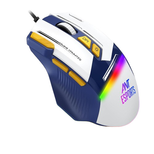 ANT ESPORTS GM333 WIRED OPTICAL ERGONOMIC DESIGN GAMING MOUSE RED/YELLOW BLACK - SWIFT PERIPHERALSAEPP0241