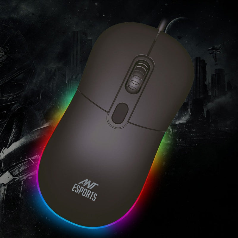 ANT ESPORTS GM40 OPTICAL RGB WIRED GAMING MOUSE - BLACK - SWIFT PERIPHERALSAEPP0043