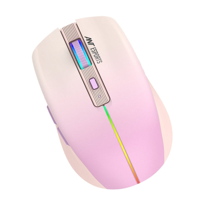 ANT ESPORTS GM400W RGB WIRELESS GAMING MOUSE - LIGHT PINK, ROSE - SWIFT PERIPHERALSAEPP0045