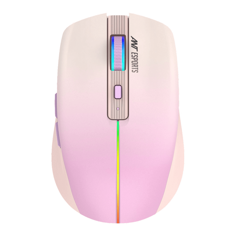 ANT ESPORTS GM400W RGB WIRELESS GAMING MOUSE - LIGHT PINK, ROSE - SWIFT PERIPHERALSAEPP0045