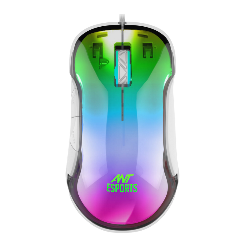 ANT ESPORTS GM610 CRYSTAL RGB WIRED GAMING MOUSE - WHITE - SWIFT PERIPHERALSAEPP0049