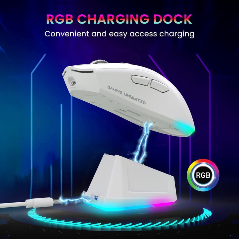 ANT ESPORTS GM810 PRO WIRELESS OPTICAL GAMING MOUSE 7200 DPI 2.4G BLUETOOTH - WHITE - SWIFT PERIPHERALSAEPP0245