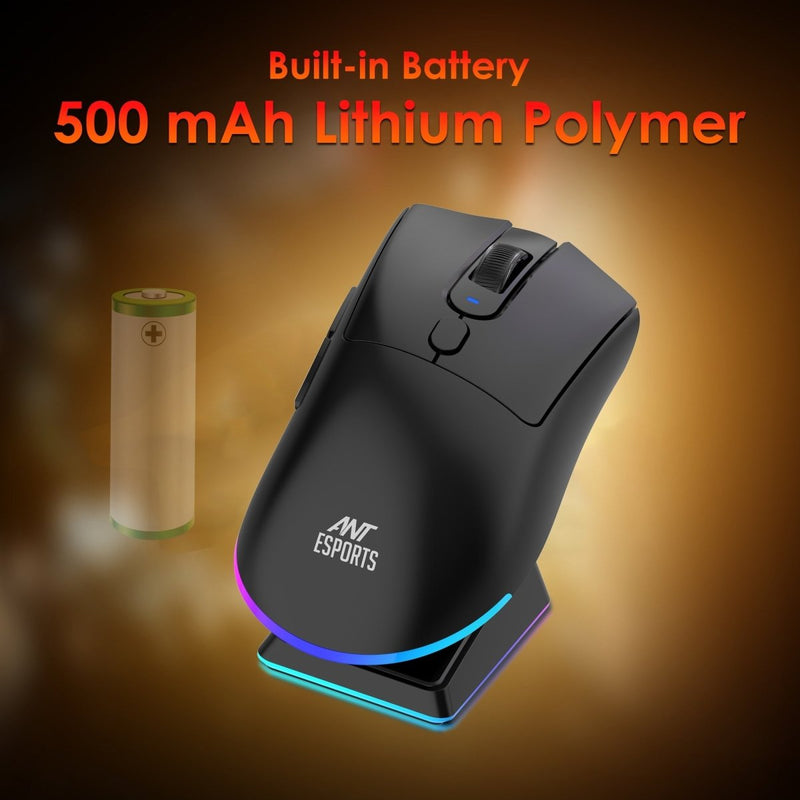 ANT ESPORTS GM900 WIRELESS OPTICAL GAMING MOUSE WITH CHARGING DOCK - BLACK - SWIFT PERIPHERALSAEPP0198