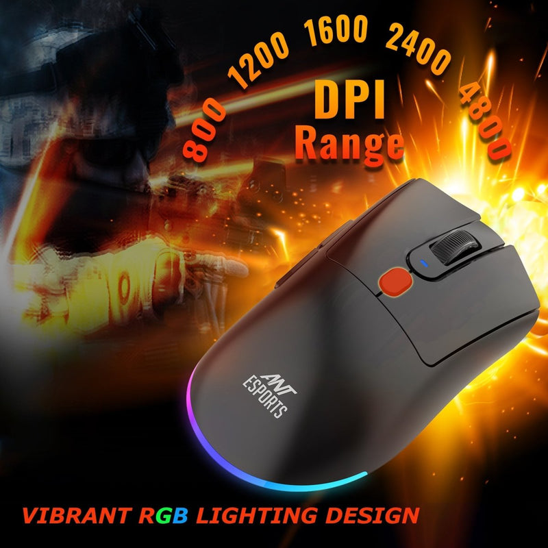 ANT ESPORTS GM900 WIRELESS OPTICAL GAMING MOUSE WITH CHARGING DOCK - BLACK - SWIFT PERIPHERALSAEPP0198