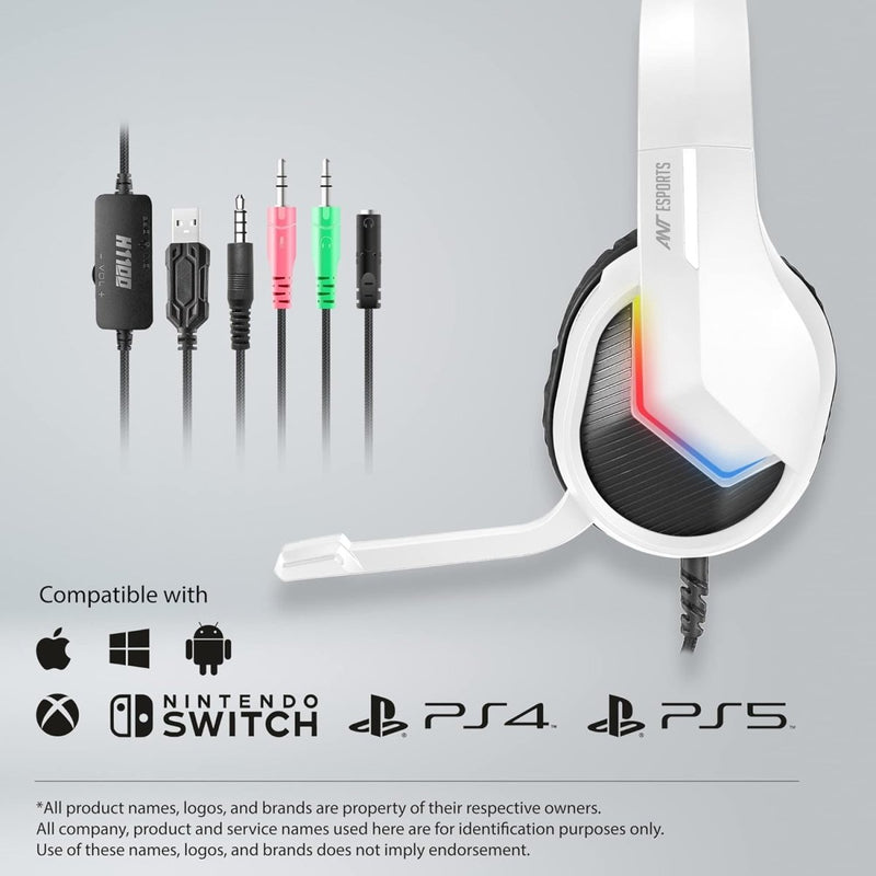 ANT ESPORTS H1100 PRO AUTO RGB WIRED GAMING HEADSET (WHITE) - SWIFT PERIPHERALSAEPP0023