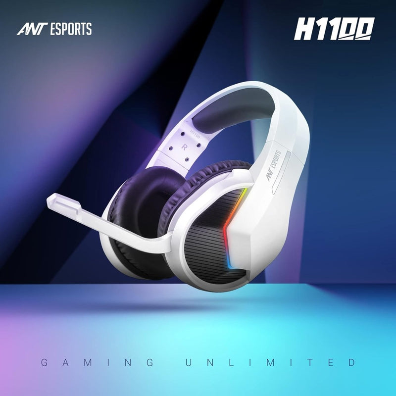 ANT ESPORTS H1100 PRO AUTO RGB WIRED GAMING HEADSET (WHITE) - SWIFT PERIPHERALSAEPP0023