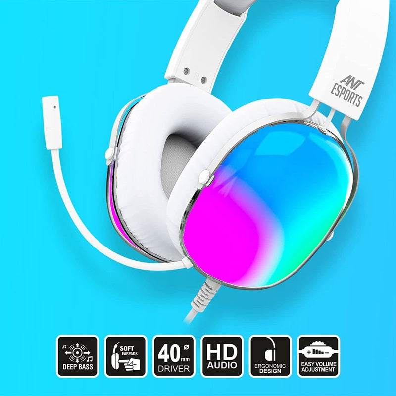 ANT ESPORTS H1150 CRYSTAL RGB GAMING HEADSET WHITE - SWIFT PERIPHERALS1083313