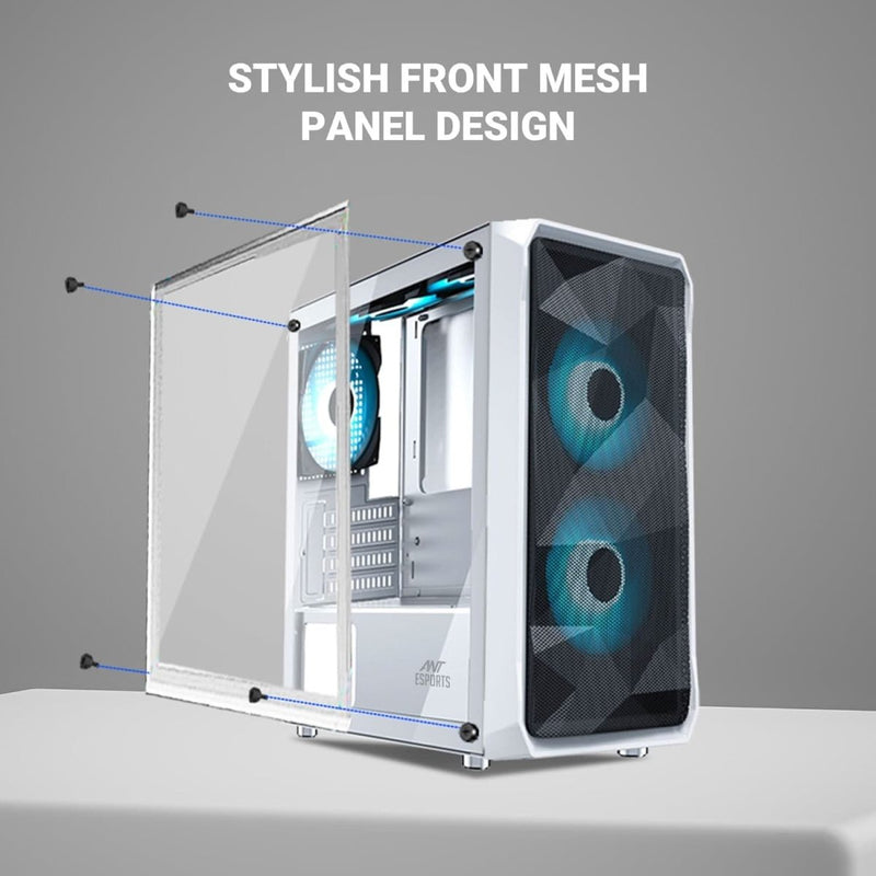 ANT ESPORTS ICE - 100 AIR (M - ATX) MINI TOWER CABINET (WHITE) - SWIFT PERIPHERALS1089767