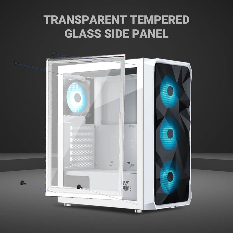 ANT ESPORTS ICE 112 MID - TOWER ATX CABINET WHITE - SWIFT PERIPHERALS1086621