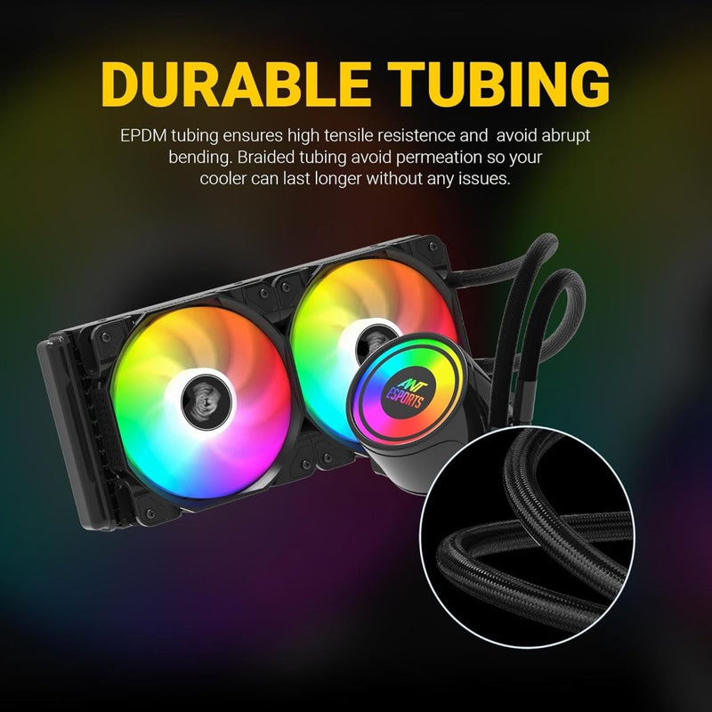 ANT ESPORTS ICE - 240 ARGB 240MM AIO LIQUID COOLER BLACK - SWIFT PERIPHERALS1085935