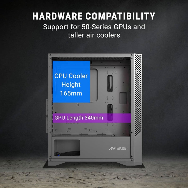ANT ESPORTS ICE 270M 6F ARGB ATX MID TOWER CABINET - SWIFT PERIPHERALS1093190