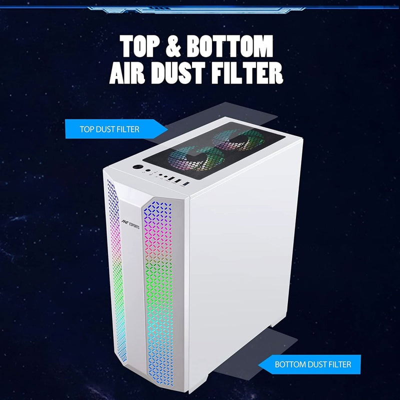 ANT ESPORTS ICE 280TG MID - TOWER ATX CABINET WHITE - SWIFT PERIPHERALS1081951