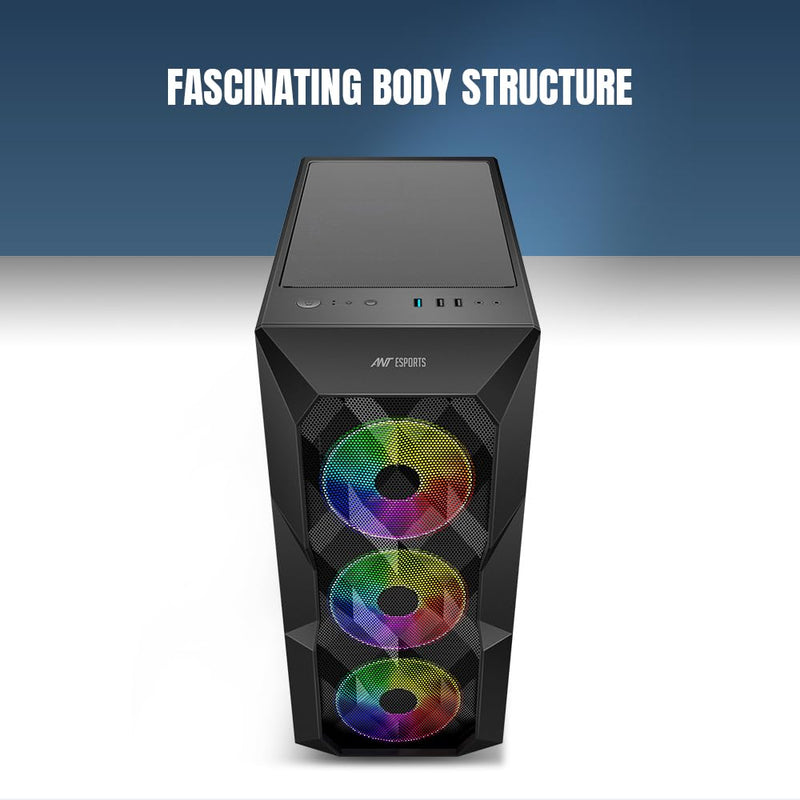 ANT ESPORTS ICE - 300 MESH MID - TOWER CABINET - BLACK - SWIFT PERIPHERALS1082324