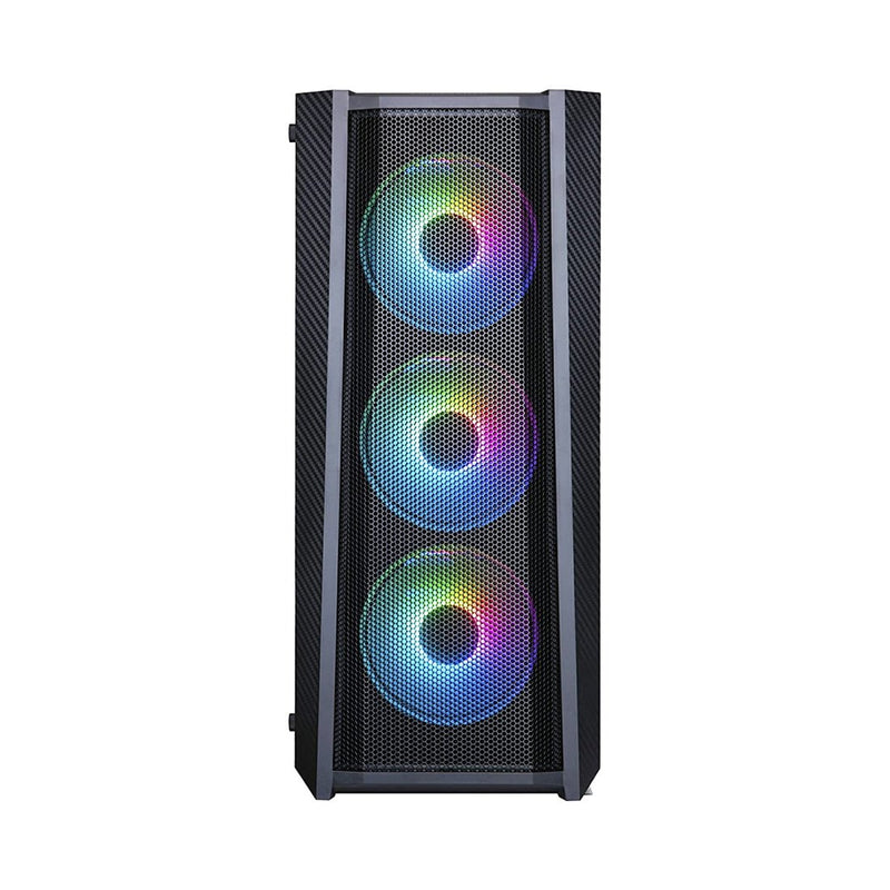 Ant Esports ICE - 311MT Mid Tower Gaming Cabinet with 3 Pre - installed 120mm A - RGB Fans and PSU Shroud - SWIFT PERIPHERALSICE-311MT