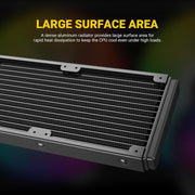 Ant Esports ICE - 360 360mm ARGB AIO CPU Liquid Cooler - Black - SWIFT PERIPHERALSICE-360-ARGB