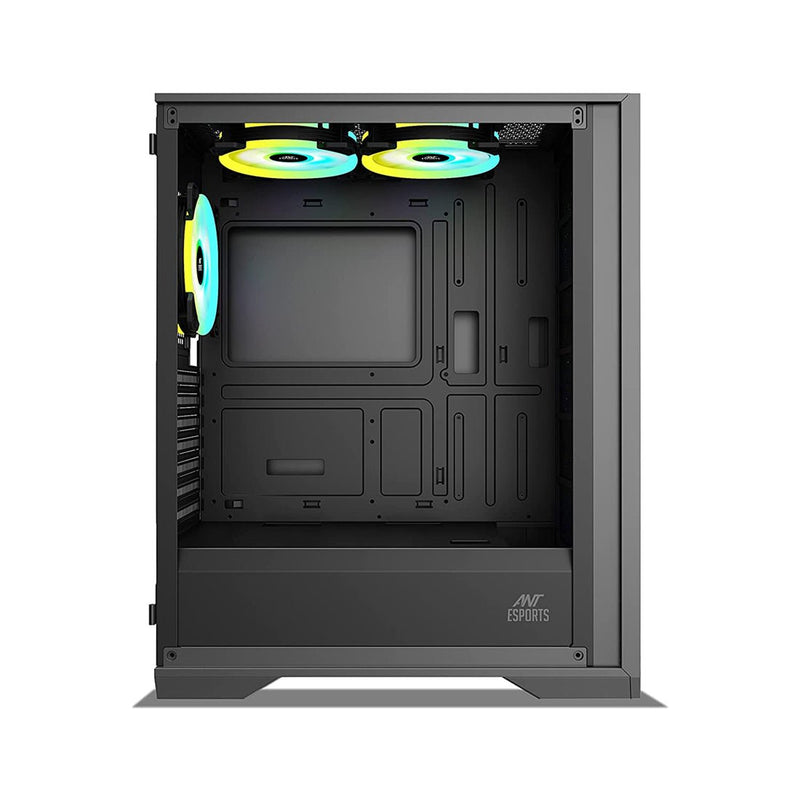 Ant Esports ICE - 4000 RGB Mid Tower Gaming Cabinet with three Pre - Installed 120mm ARGB Fans - SWIFT PERIPHERALSICE-4000RGB-BLACK
