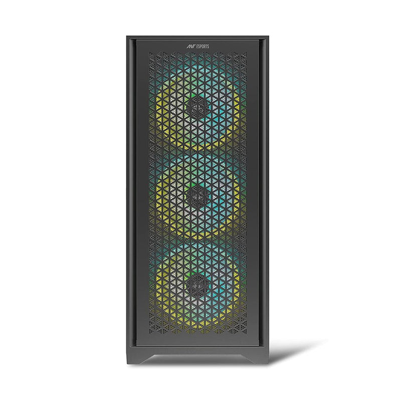 Ant Esports ICE - 4000 RGB Mid Tower Gaming Cabinet with three Pre - Installed 120mm ARGB Fans - SWIFT PERIPHERALSICE-4000RGB-BLACK