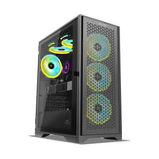 Ant Esports ICE - 4000 RGB Mid Tower Gaming Cabinet with three Pre - Installed 120mm ARGB Fans - SWIFT PERIPHERALSICE-4000RGB-BLACK