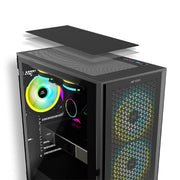 Ant Esports ICE - 4000 RGB Mid Tower Gaming Cabinet with three Pre - Installed 120mm ARGB Fans - SWIFT PERIPHERALSICE-4000RGB-BLACK
