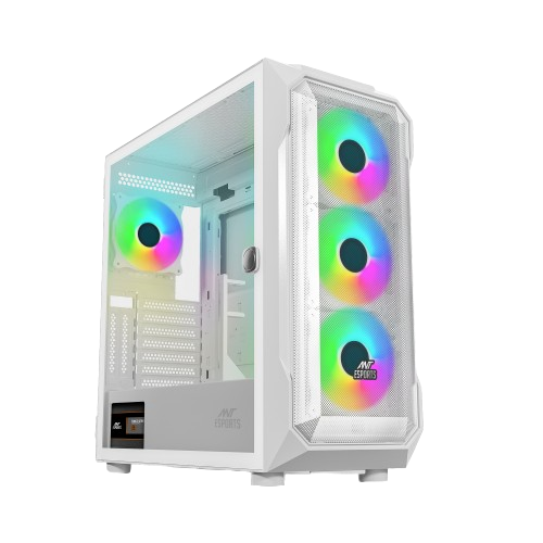 ANT ESPORTS ICE - 410TG MID TOWER ARGB CABINET WHITE - SWIFT PERIPHERALS1088326