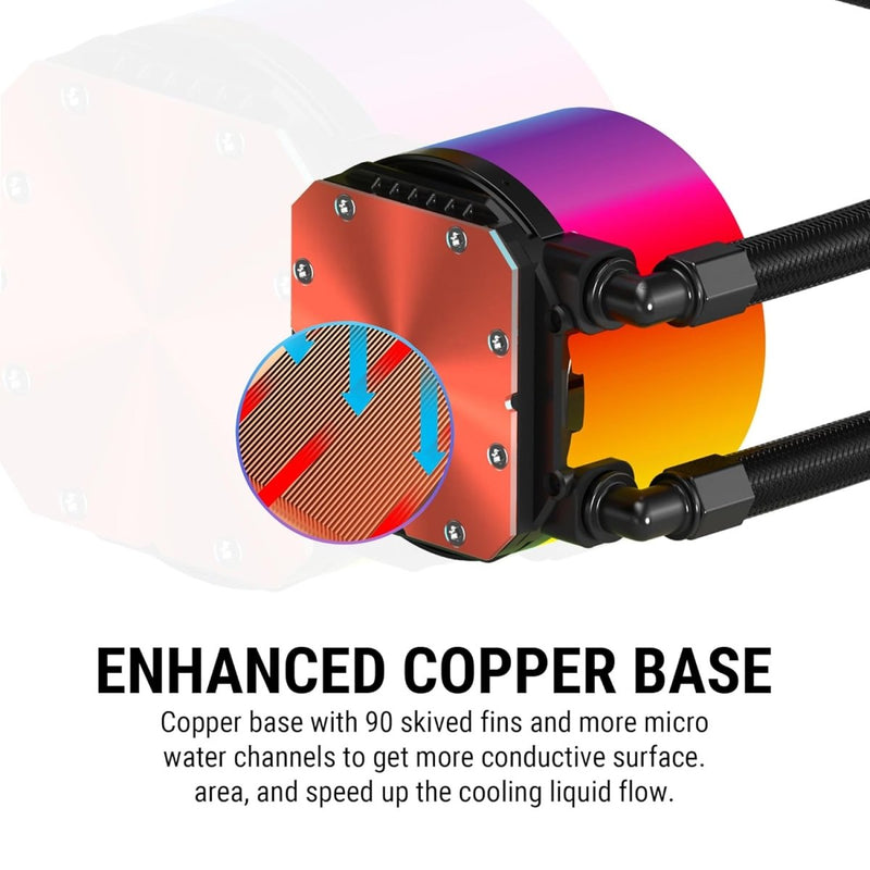 ANT ESPORTS ICE CHROMA ML240 ARGB 240MM CPU LIQUID COOLER BLACK - SWIFT PERIPHERALS1090146