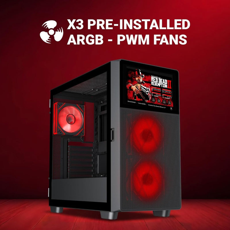 ANT ESPORTS ICE DIGITAL C3 MID TOWER GAMING CABINET - BLACK - SWIFT PERIPHERALS1090167