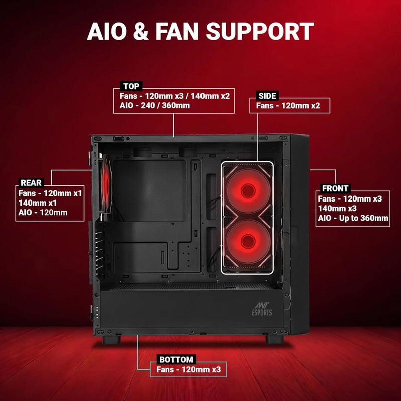ANT ESPORTS ICE DIGITAL C3 MID TOWER GAMING CABINET - BLACK - SWIFT PERIPHERALS1090167