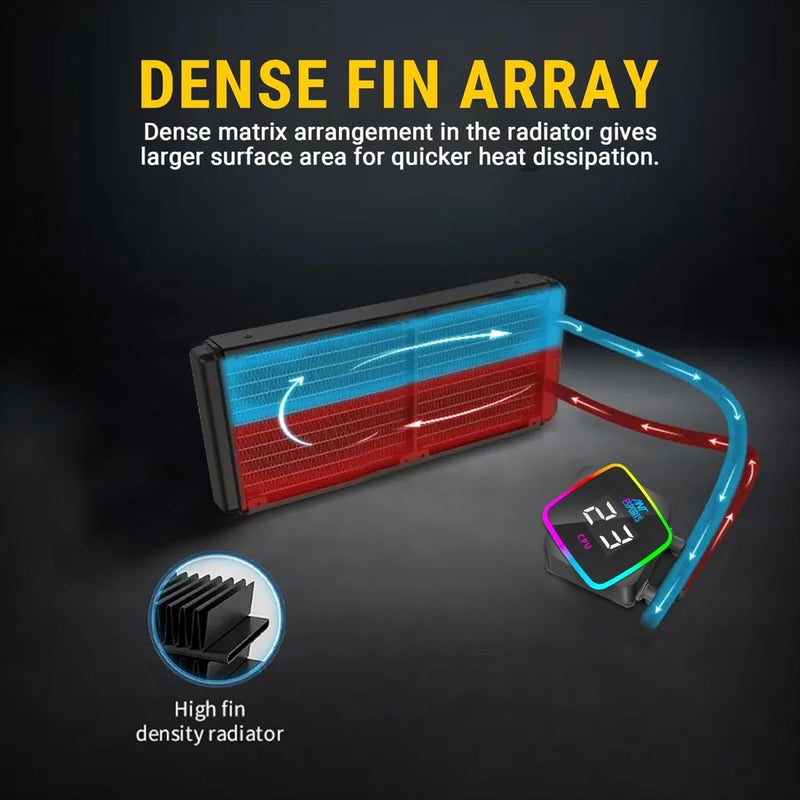ANT ESPORTS ICE FLOW 240MM AIO LIQUID COOLER ARGB BLACK - SWIFT PERIPHERALS1088308