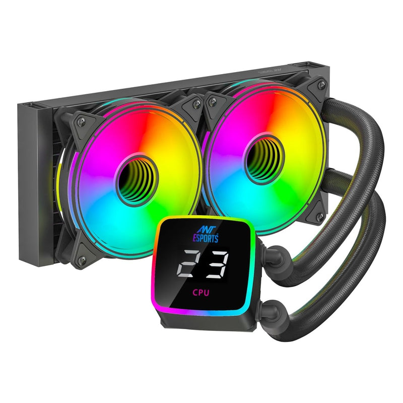 ANT ESPORTS ICE FLOW 240MM AIO LIQUID COOLER ARGB BLACK - SWIFT PERIPHERALS1088308