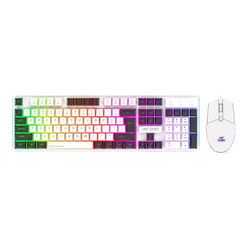 ANT ESPORTS KM1610 PRO BACKLIT GAMING COMBO KIT BLACK & WHITE (R - 41183733) - SWIFT PERIPHERALSAEPP0126