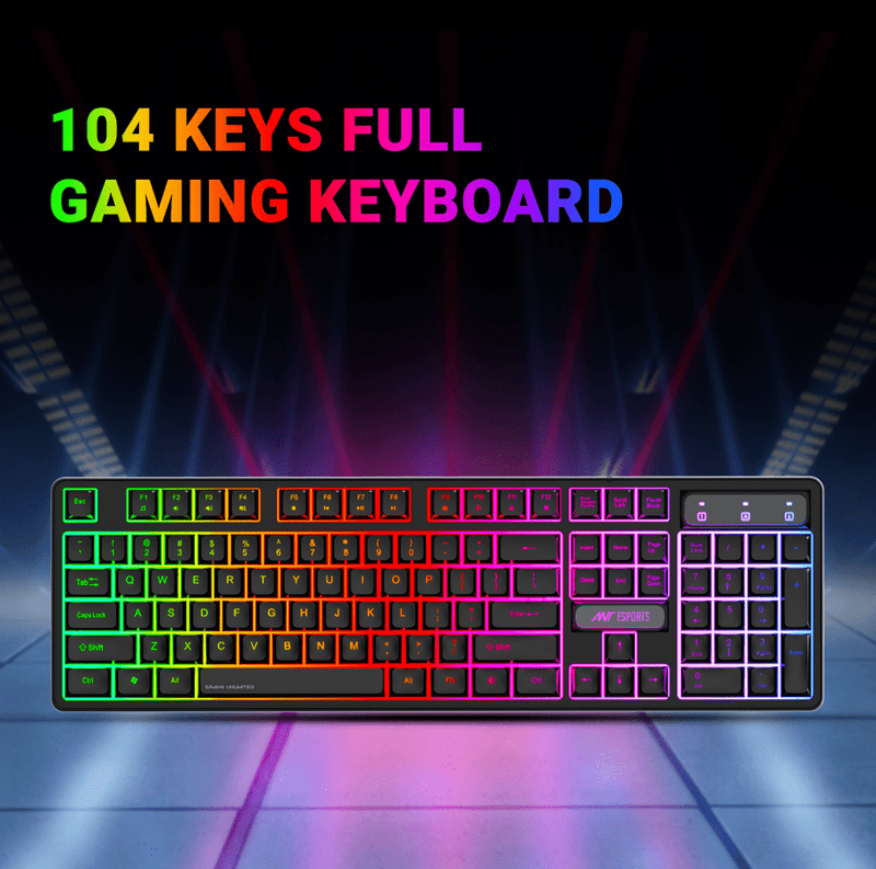 ANT ESPORTS KM1650 RGB MEMBRANE WIRED GAMING KEYBOARD & RGB MOUSE COMBO - BLACK - SWIFT PERIPHERALS1093966