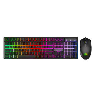 ANT ESPORTS KM1650 RGB MEMBRANE WIRED GAMING KEYBOARD & RGB MOUSE COMBO - BLACK - SWIFT PERIPHERALS1093966