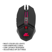 ANT ESPORTS KM500 PRO BACKLIT WIRED GAMING KEYBOARD AND MOUSE COMBO - BLACK - SWIFT PERIPHERALS1082299