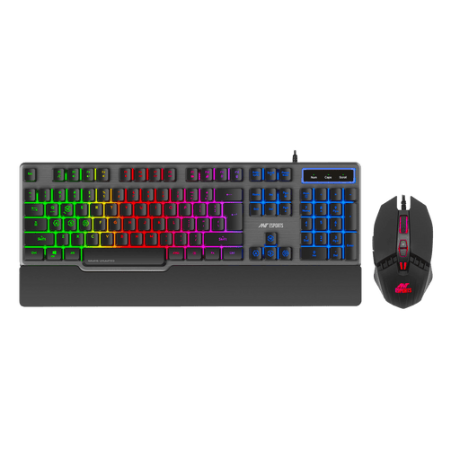 ANT ESPORTS KM500 PRO BACKLIT WIRED GAMING KEYBOARD AND MOUSE COMBO - BLACK - SWIFT PERIPHERALS1082299