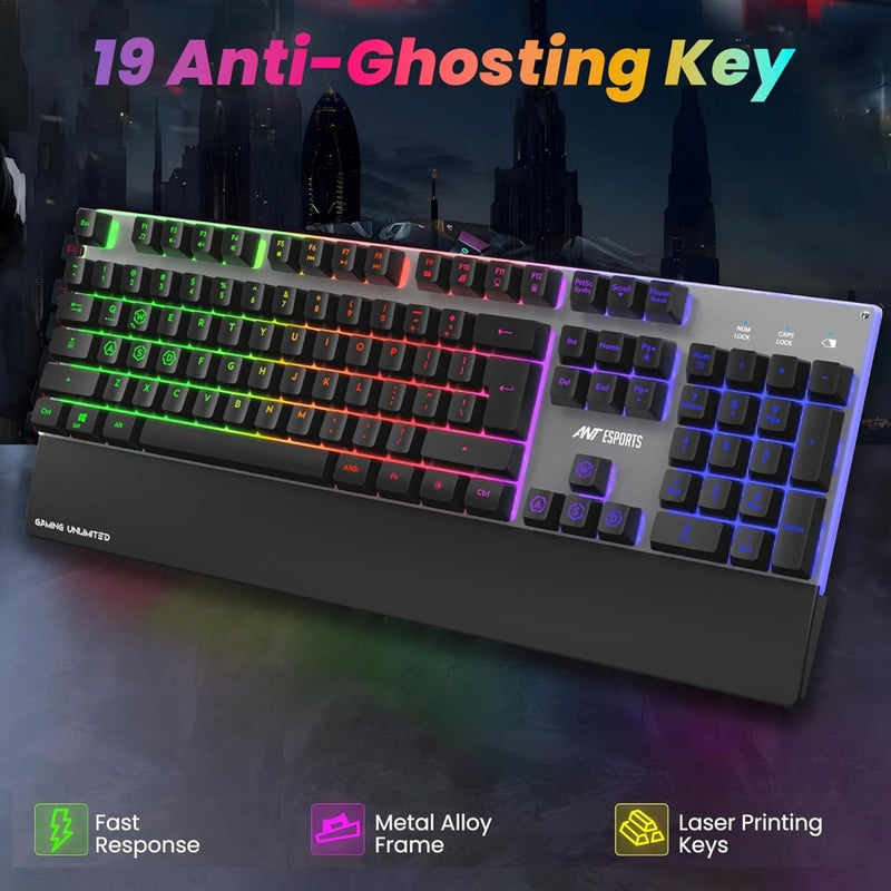 ANT ESPORTS KM550 PRO WIRELESS GAMING KEYBOARD AND MOUSE COMBO (BLACK) - SWIFT PERIPHERALS1093226