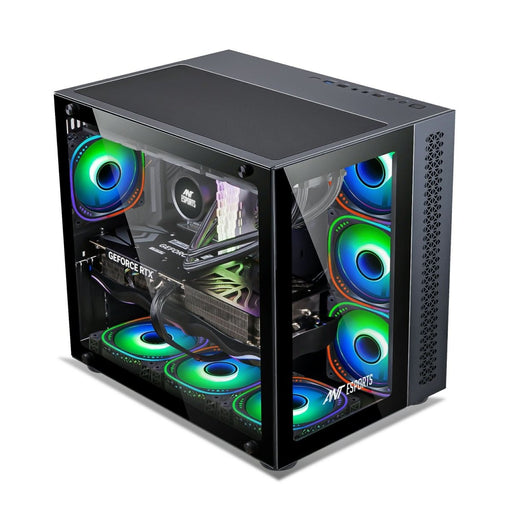 ANT ESPORTS MID - TOWER E - ATX CRYSTAL ARGB CABINET BLACK - SWIFT PERIPHERALS1086491