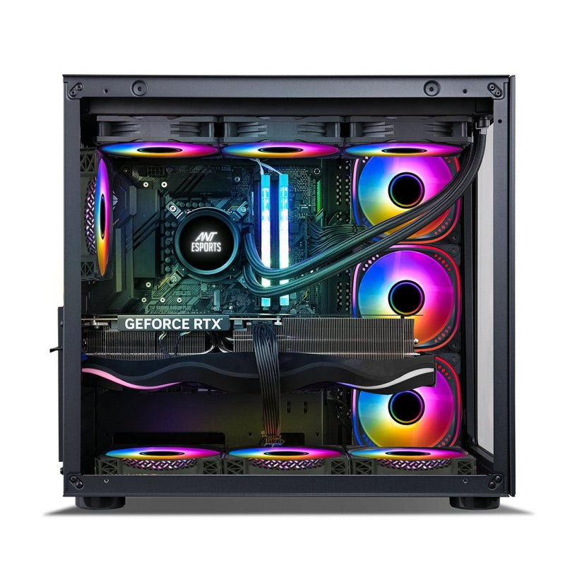 ANT ESPORTS MID - TOWER E - ATX CRYSTAL ARGB CABINET BLACK - SWIFT PERIPHERALS1086491
