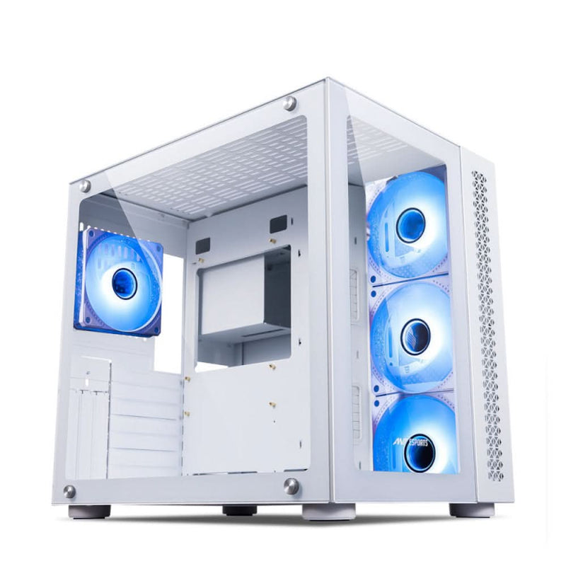 ANT ESPORTS MID - TOWER E - ATX CRYSTAL ARGB CABINET WHITE - SWIFT PERIPHERALS1086492