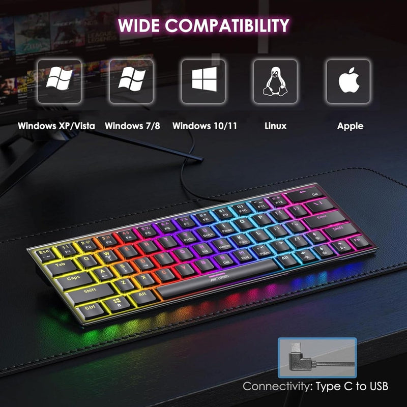 ANT ESPORTS MK1200 MINI 60% RGB MECHANICAL GAMING KEYBOARD - SWIFT PERIPHERALS103593