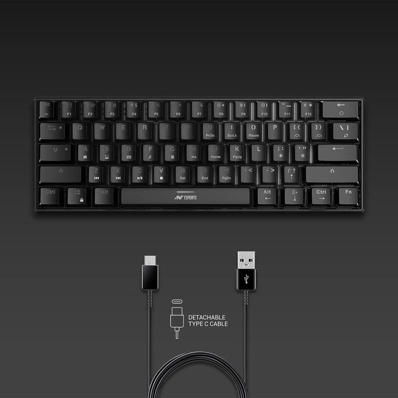 ANT ESPORTS MK1300 MINI MECHANICAL GAMING KEYBOARD (BLUE SWITCH) (R - 41183733) - SWIFT PERIPHERALSAEPP0026