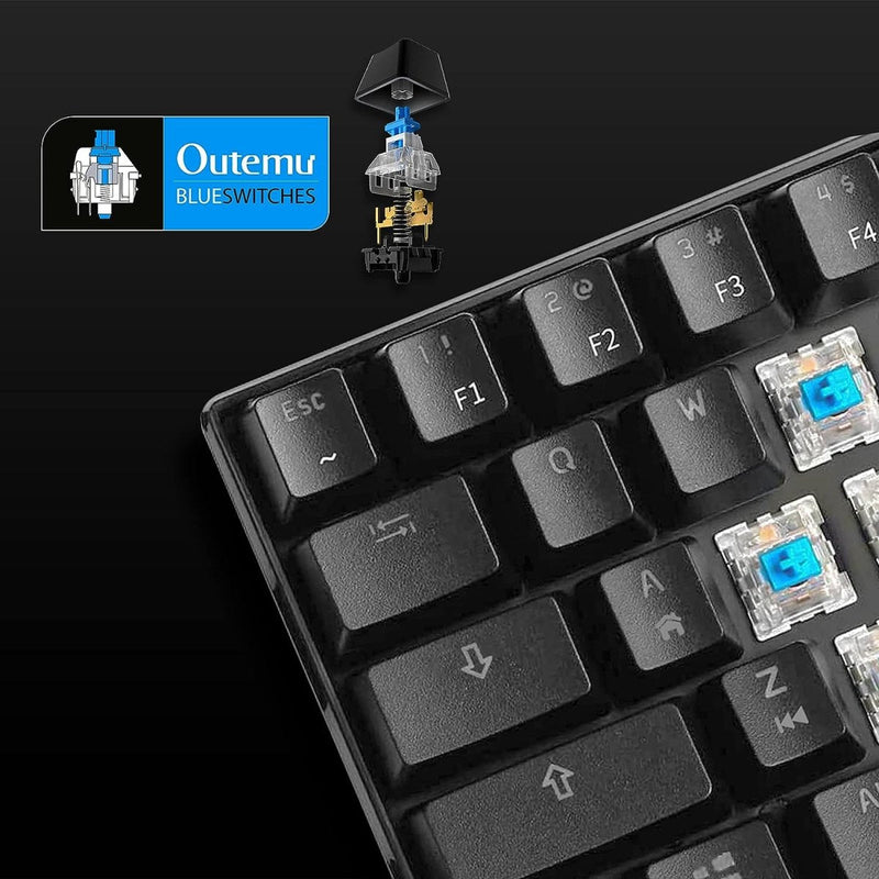 ANT ESPORTS MK1300 MINI MECHANICAL GAMING KEYBOARD (BLUE SWITCH) (R - 41183733) - SWIFT PERIPHERALSAEPP0026