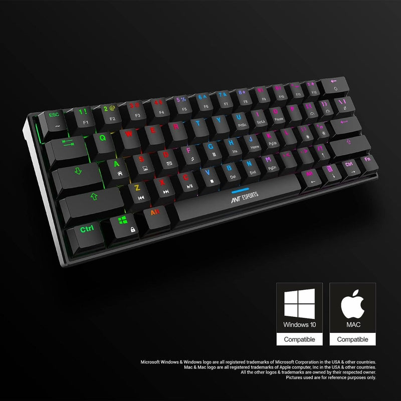 ANT ESPORTS MK1300 MINI MECHANICAL GAMING KEYBOARD (BLUE SWITCH) (R - 41183733) - SWIFT PERIPHERALSAEPP0026